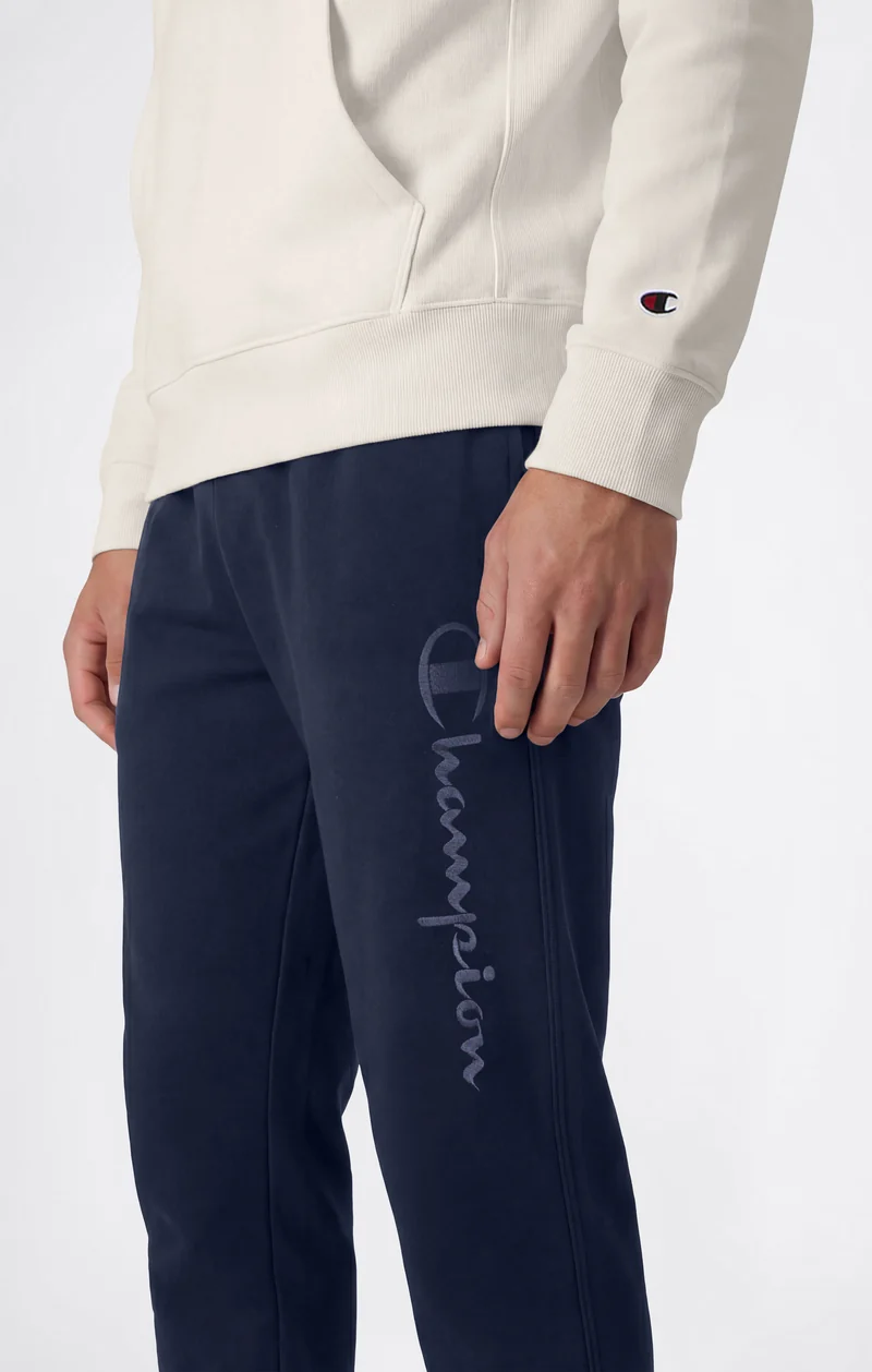 Men’s Lightweight Pants with Elastic Cuffs and Tonal Maxi Embroidered Logo Icons