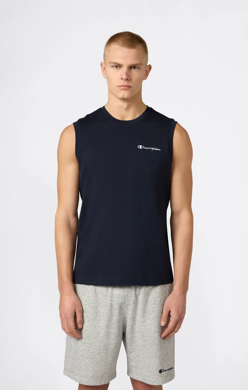 Men’s Cotton Tank Top with Small Logo Icons