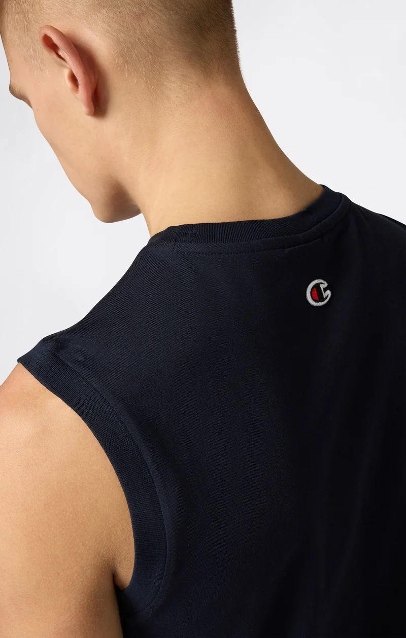 Men’s Cotton Tank Top with Small Logo Icons