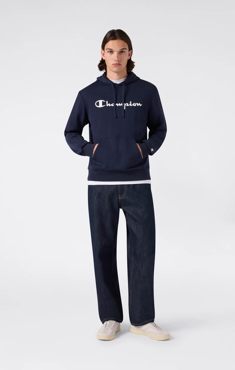 Men’s Lightweight Hooded Sweatshirt with Maxi Printed Logo
