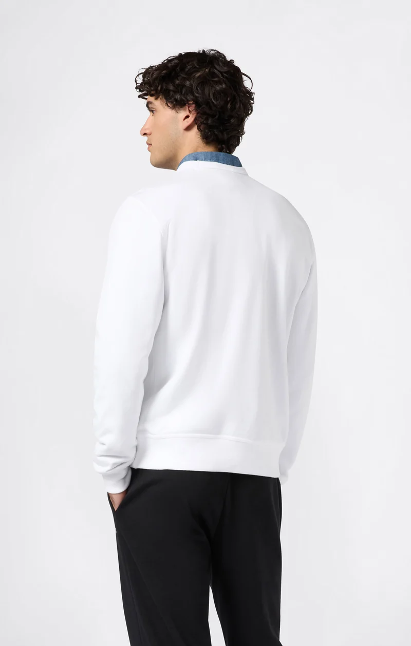 Men’s Lightweight Crewneck Sweatshirt with Embroidered Logo Icons