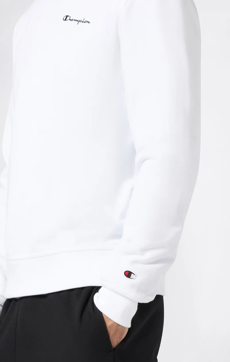 Men’s Lightweight Crewneck Sweatshirt with Embroidered Logo Icons
