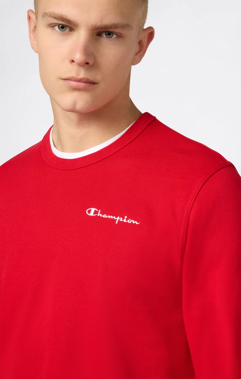 Men’s Lightweight Crewneck Sweatshirt with Embroidered Logo Icons