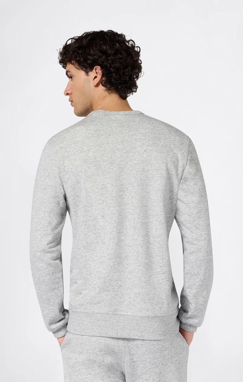 Men’s Lightweight Crewneck Sweatshirt with Embroidered Logo Icons