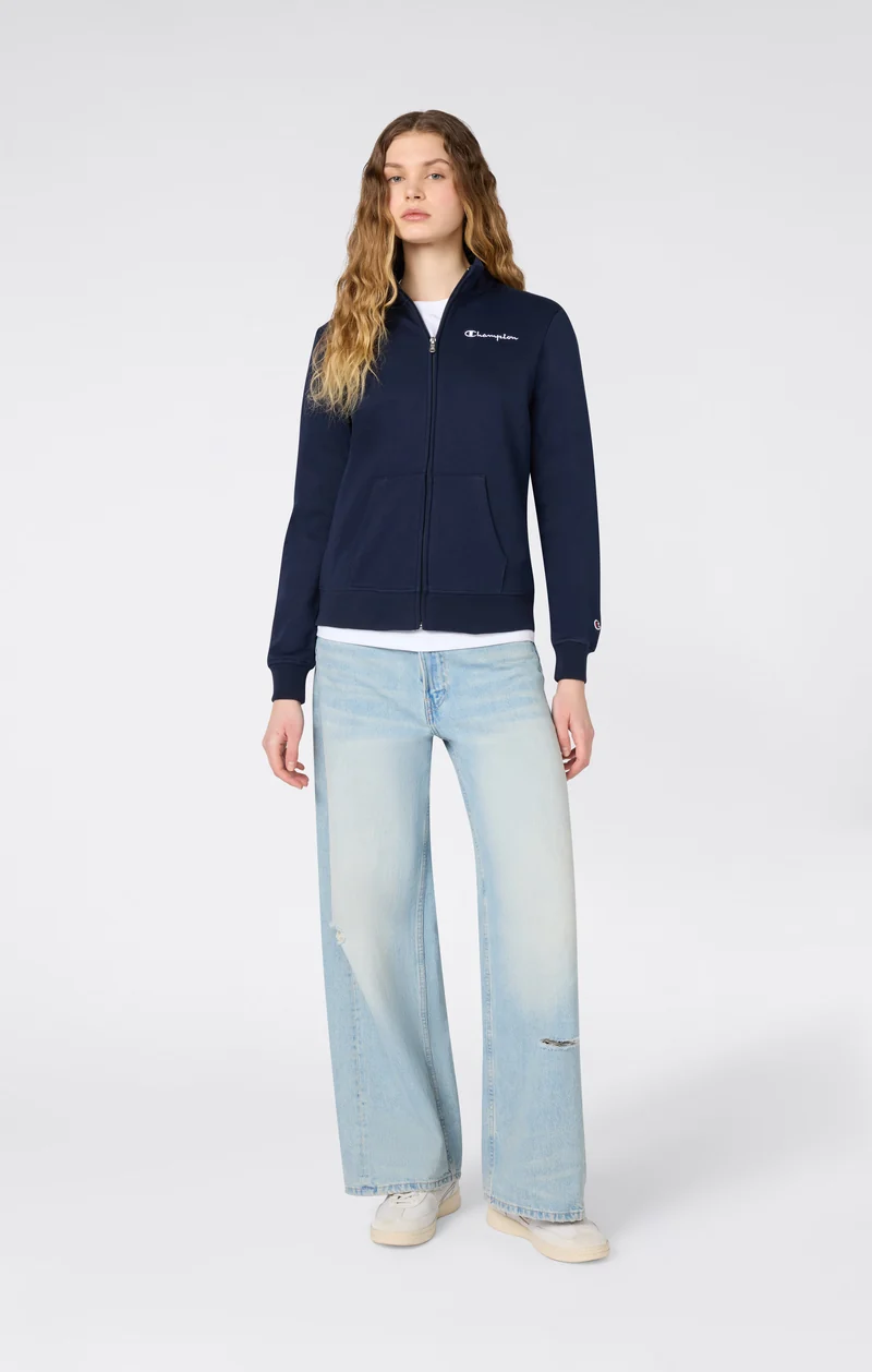 Women’s Lightweight Full Zip Sweatshirt with Contrast Logo Icons