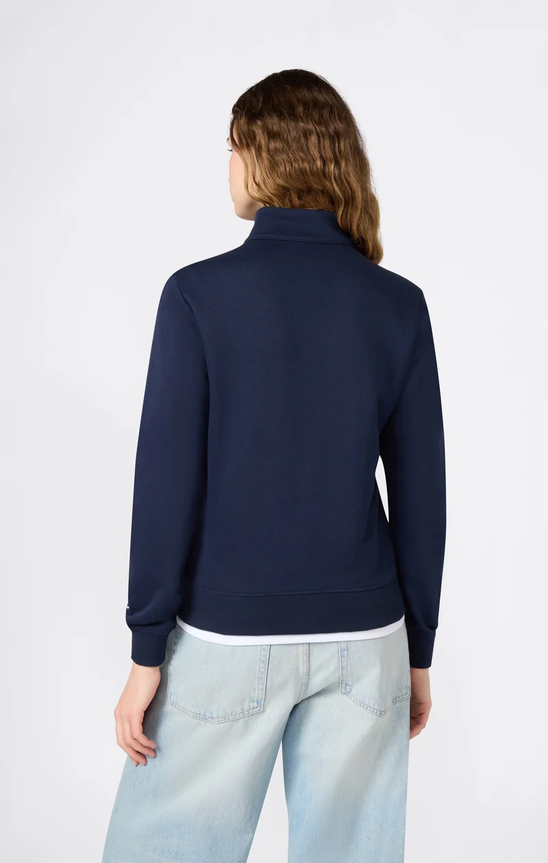 Women’s Lightweight Full Zip Sweatshirt with Contrast Logo Icons