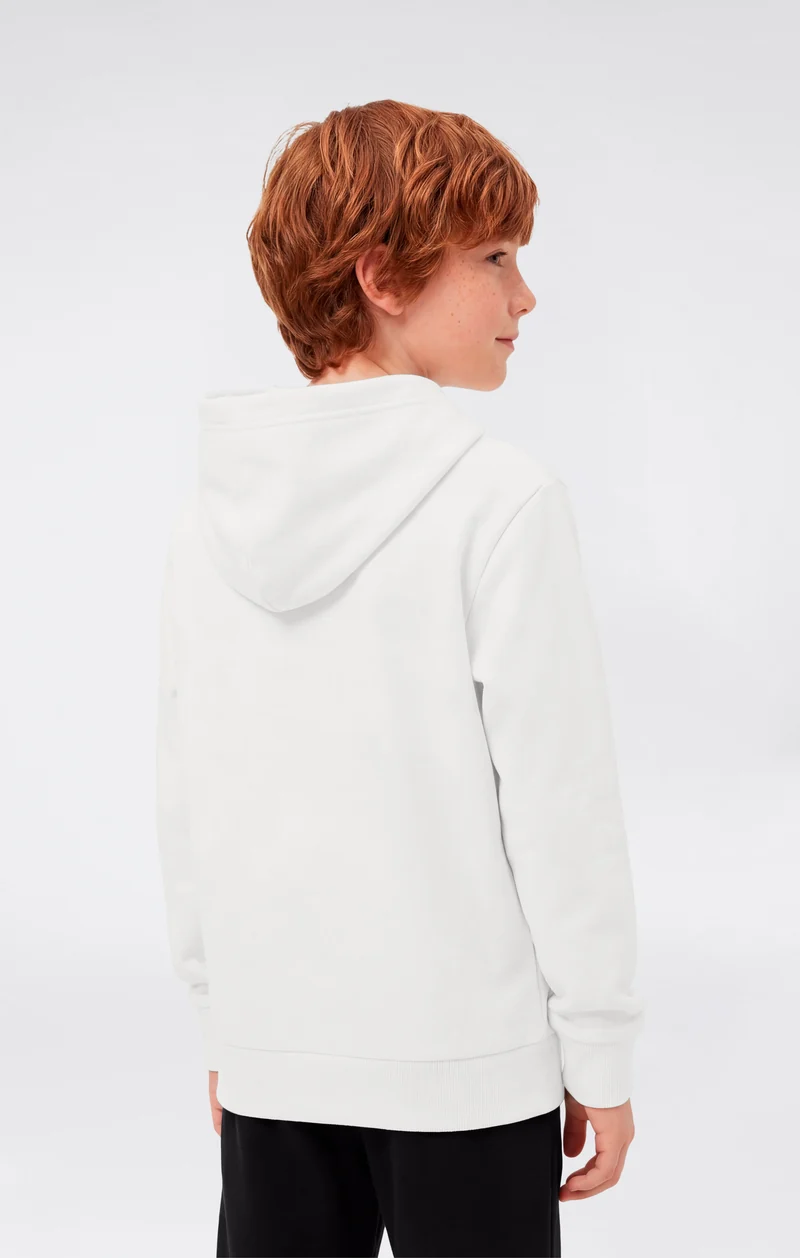 Boys’ Lightweight Hooded Sweatshirt with Tonal Embroidered Maxi Logo Icons