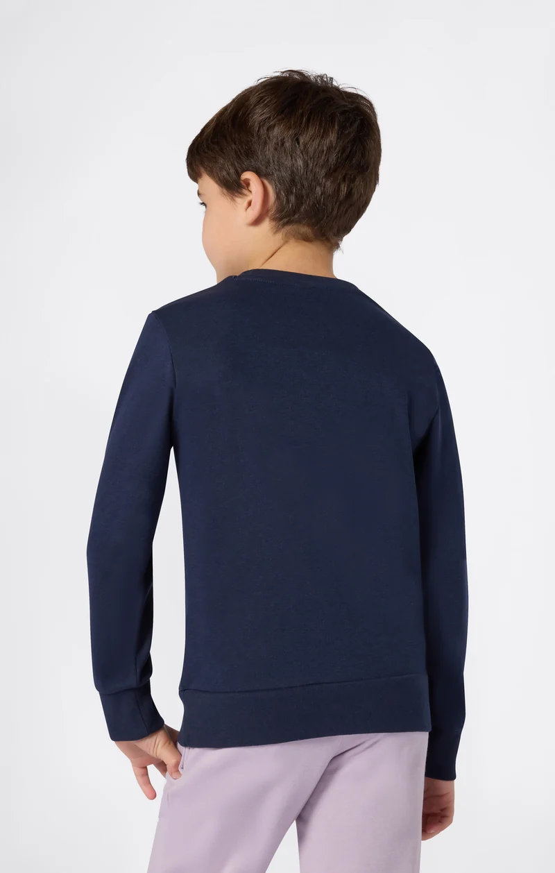 Boys’ Lightweight Crewneck Sweatshirt with Maxi Printed Logo