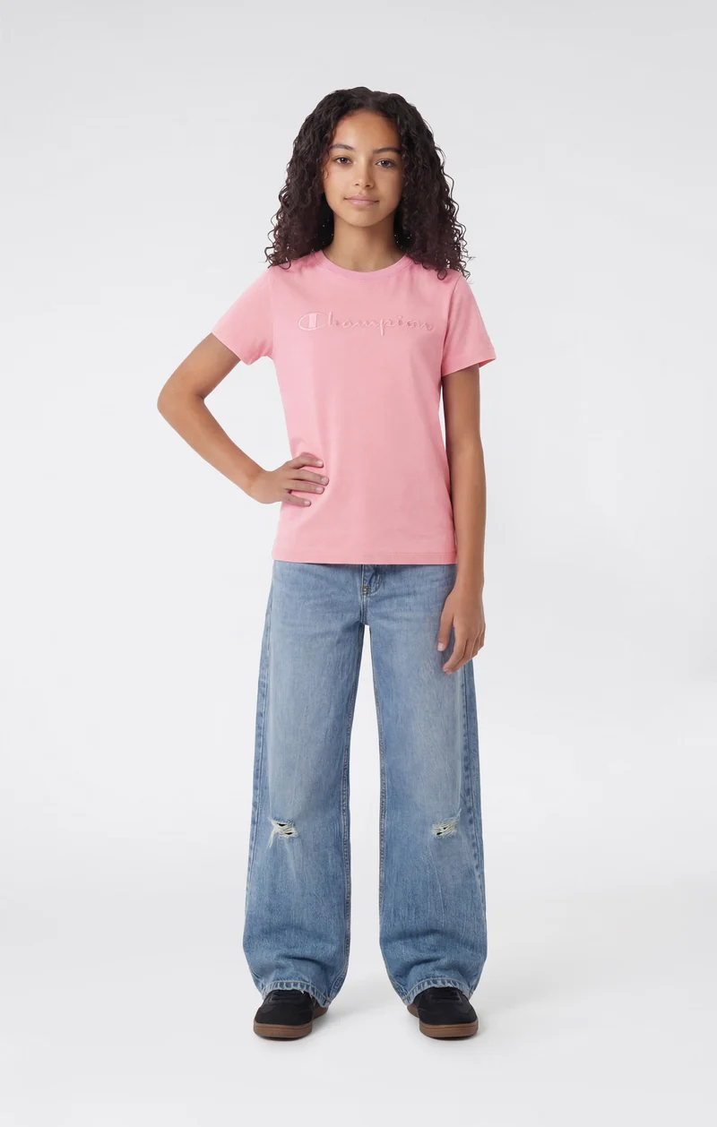 Girls' Crewneck T-shirt Slim Fit Icons
