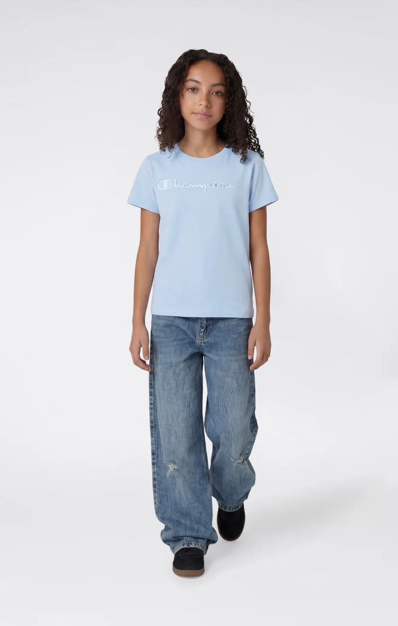 Girls' Crewneck T-shirt Slim Fit Icons
