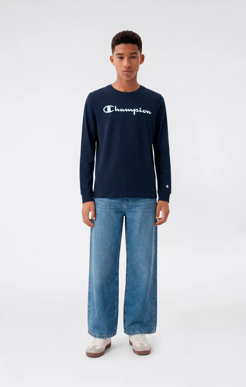 Boys' Long Sleeve T-Shirt Script Logo