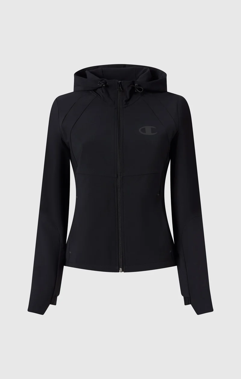 Women’s Stretch Nylon Hooded Track Top Slim Fit