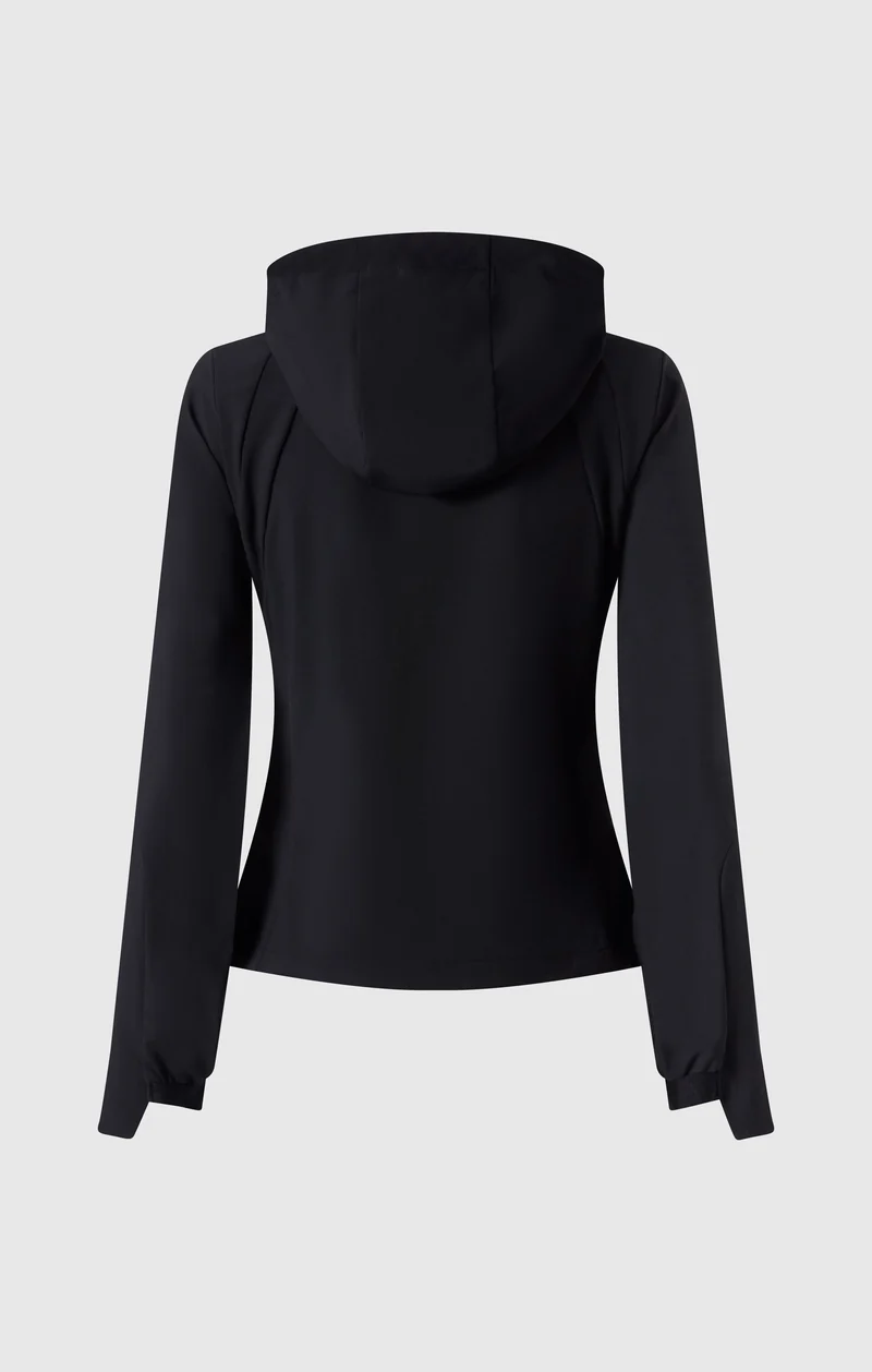 Women’s Stretch Nylon Hooded Track Top Slim Fit