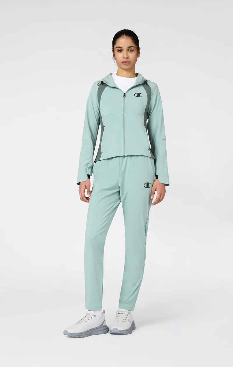 Women’s Stretch Nylon Hooded Track Top Slim Fit