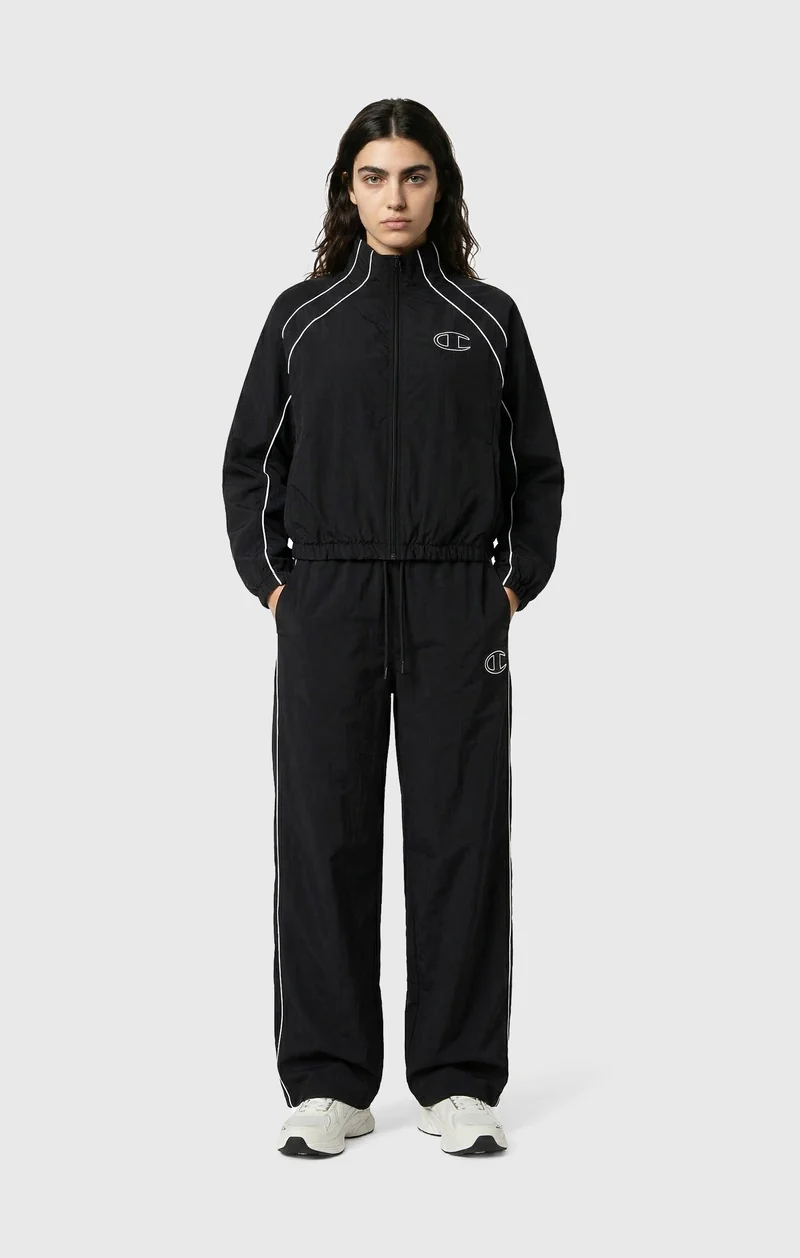 Women’s Woven Nylon Full-Zip Track Top Loose Fit