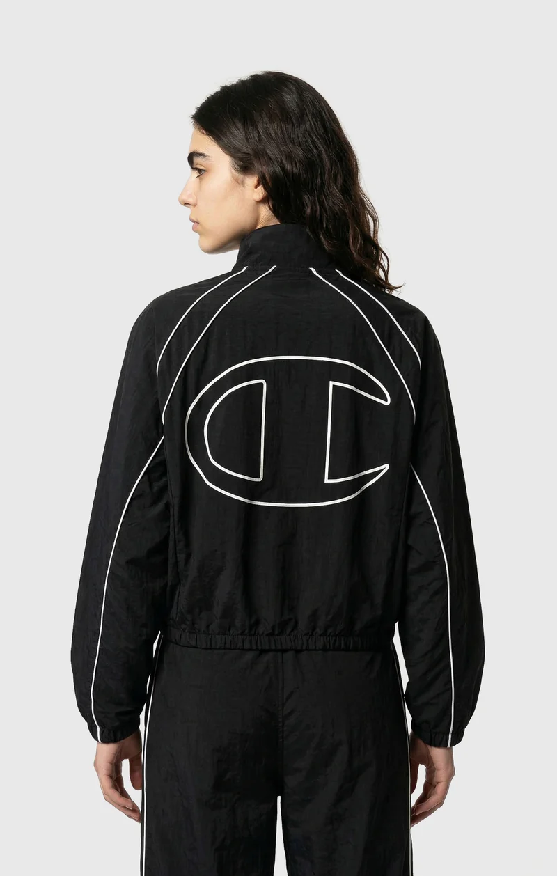 Women’s Woven Nylon Full-Zip Track Top Loose Fit