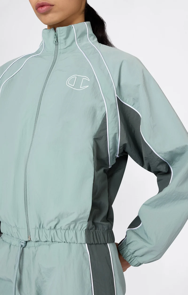 Women’s Woven Nylon Full-Zip Track Top Loose Fit