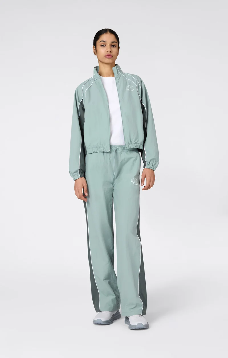 Women’s Woven Nylon Full-Zip Track Top Loose Fit
