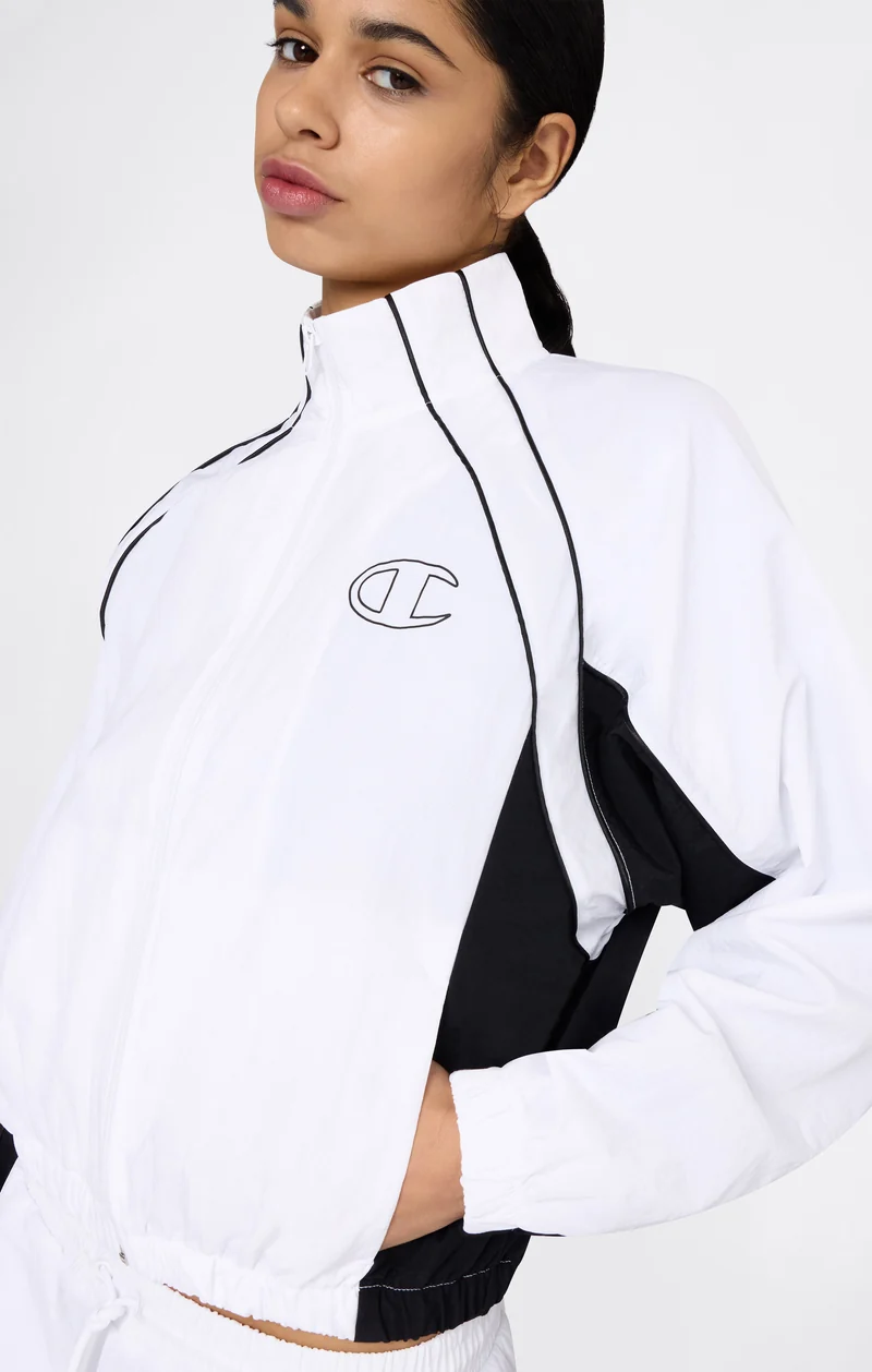 Women’s Woven Nylon Full-Zip Track Top Loose Fit