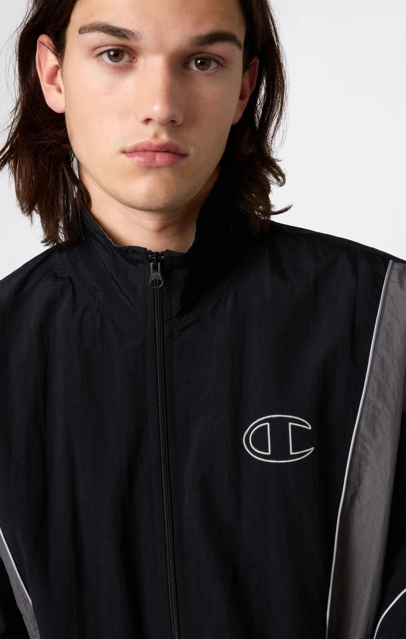 Men’s Woven Nylon Full-Zip Track Top Loose Fit