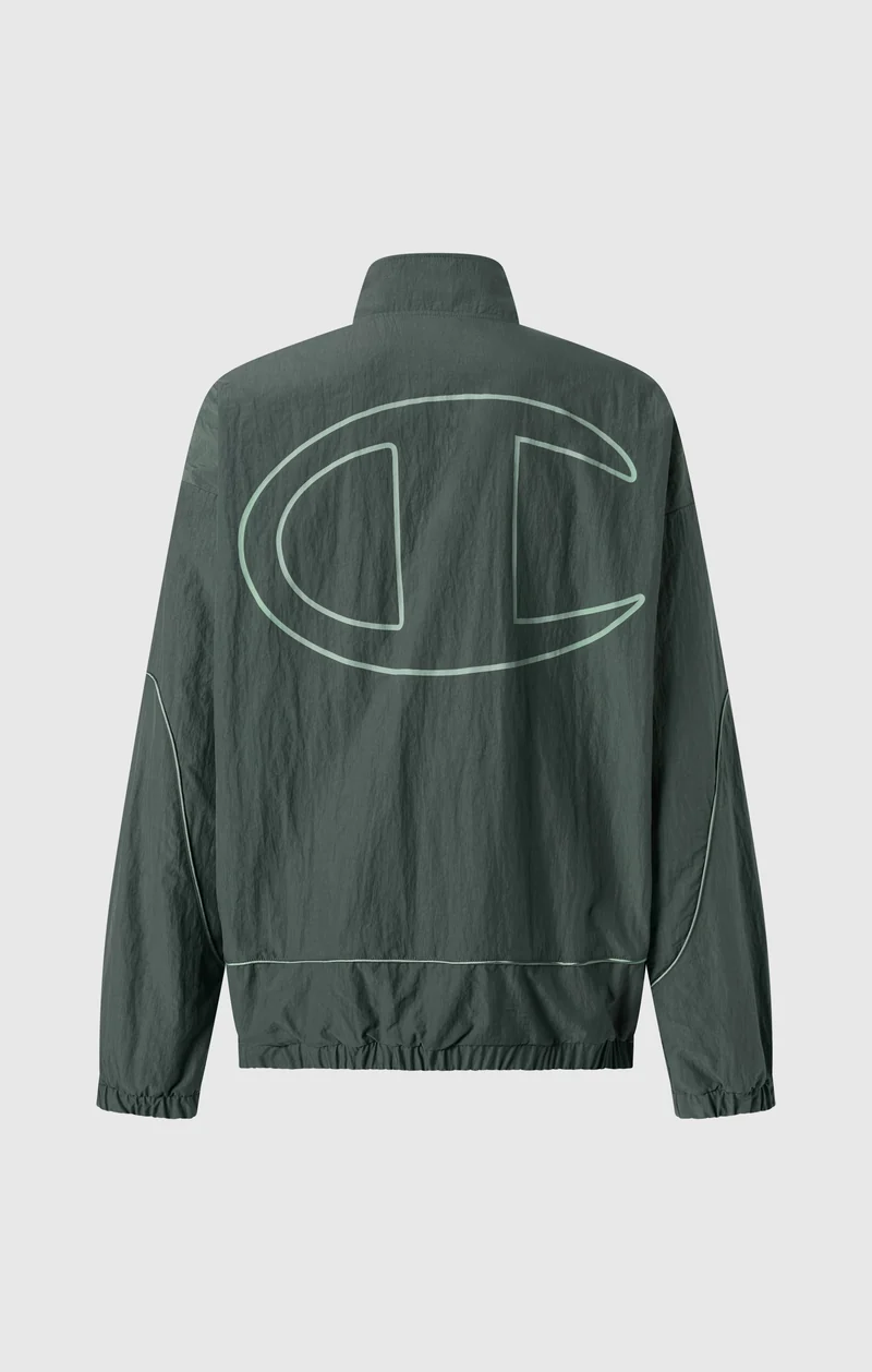 Men’s Woven Nylon Full-Zip Track Top Loose Fit