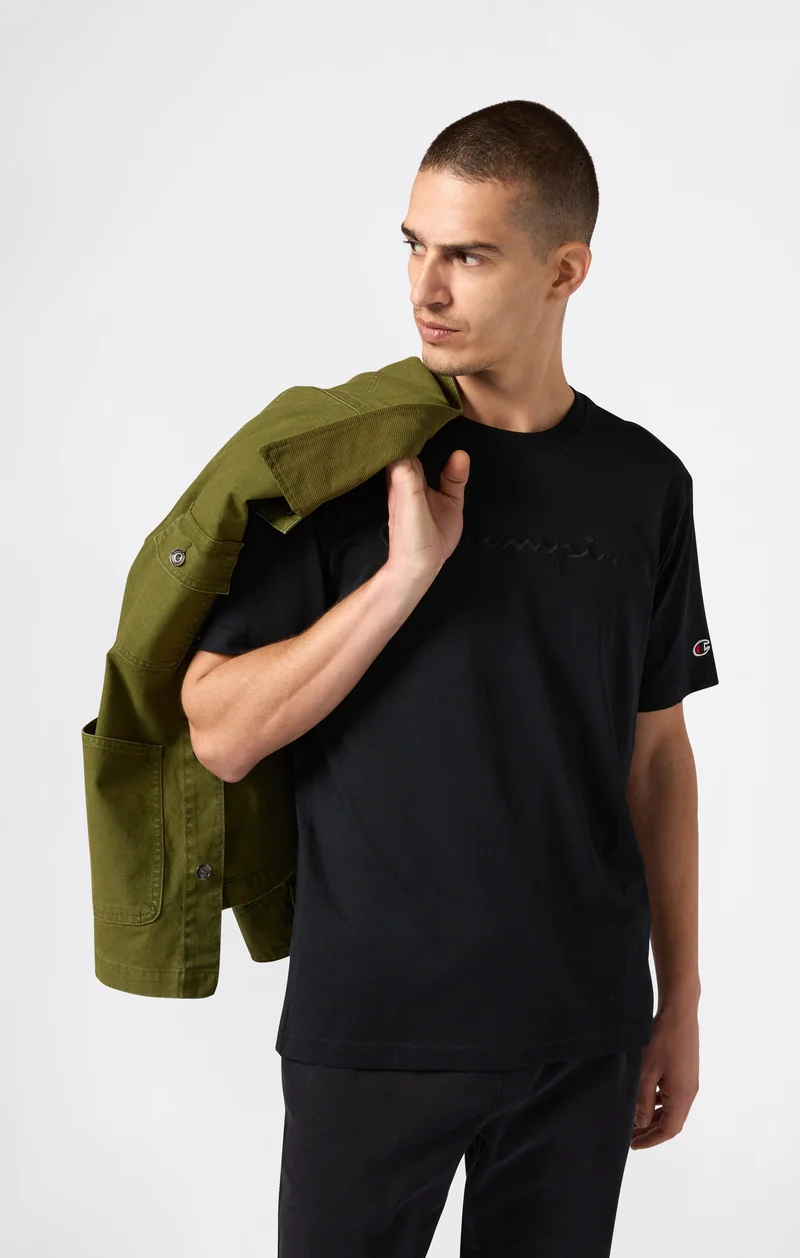 Men’s T-Shirt with Big Embroidery Logo Icons