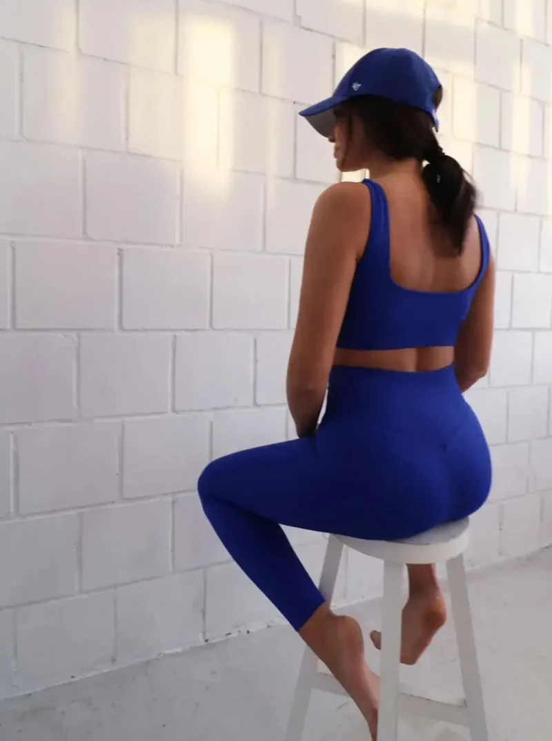 Ribbed Seamless Tights Blue