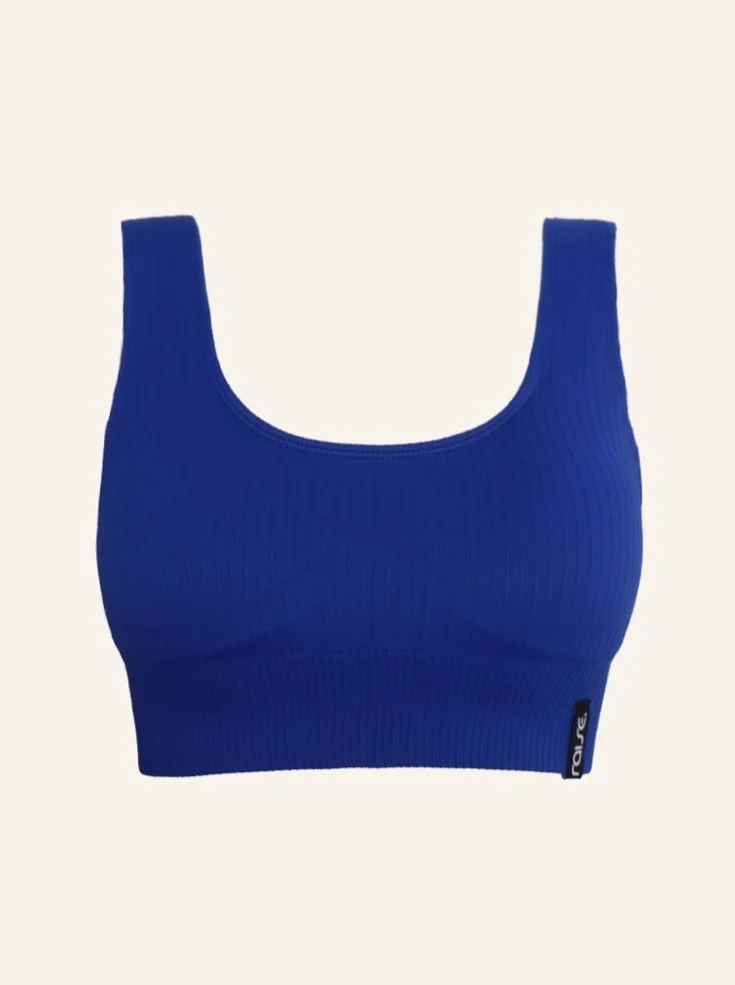 Ribbed Seamless Bra Blue