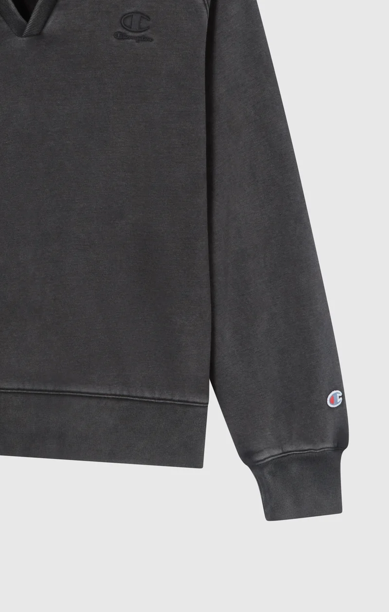 Women's Washed Polo Neck Fleece Sweatshirt Icons