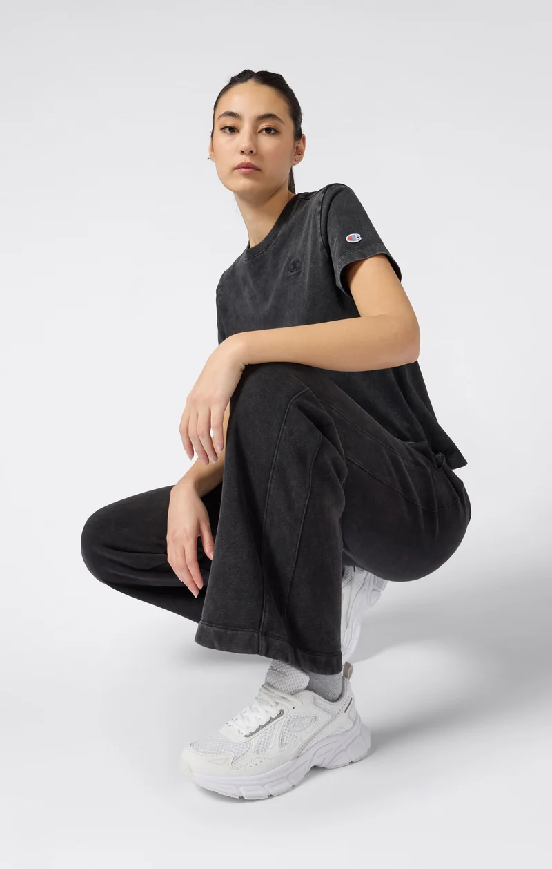 Women's Washed Wide Leg Fleece Pants Icons