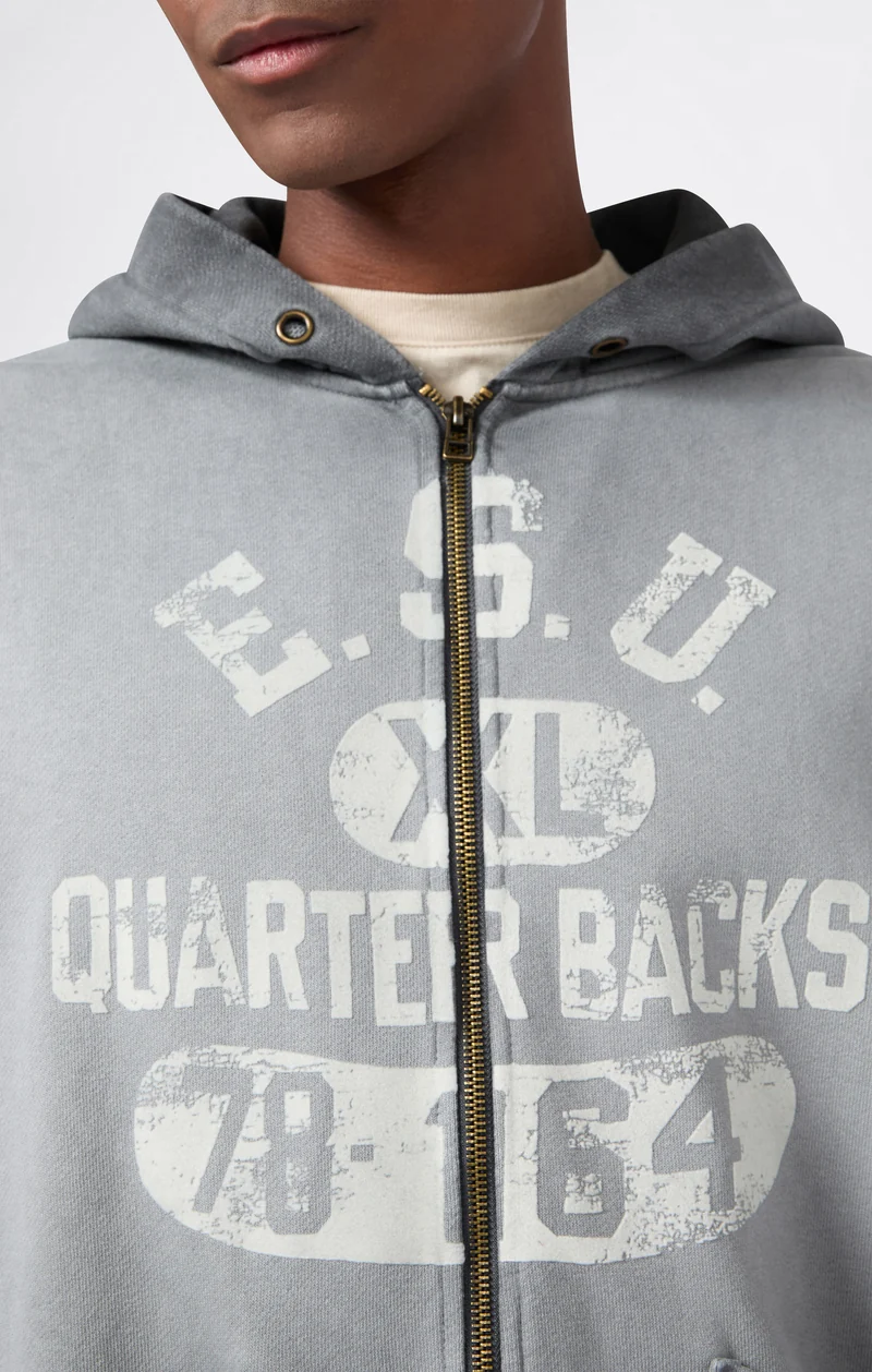 Men’s Washed Full Zip Hoodie Loose Fit Time Capsule