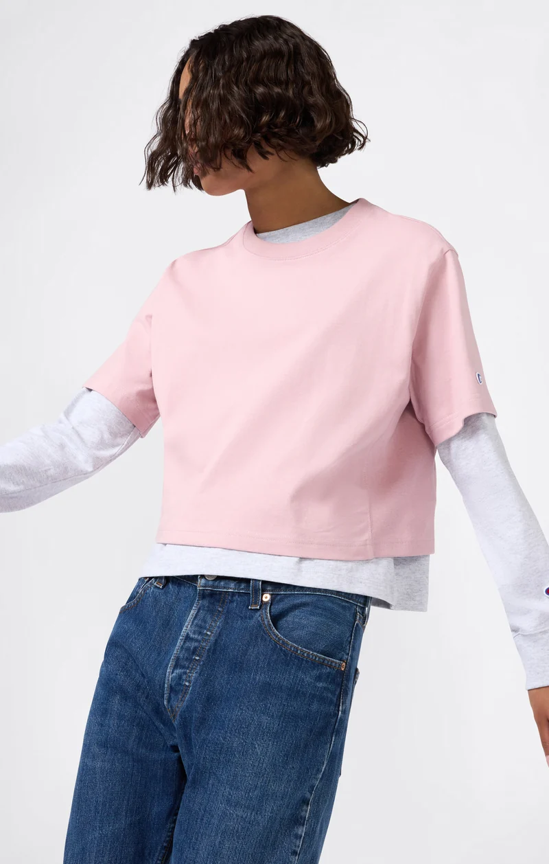 Cropped Women's T-Shirt in Heavy Cotton Jersey