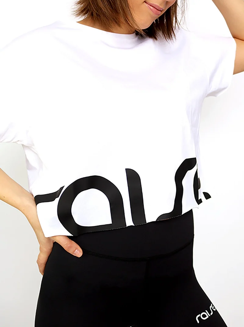 White Cropped Logo Tee