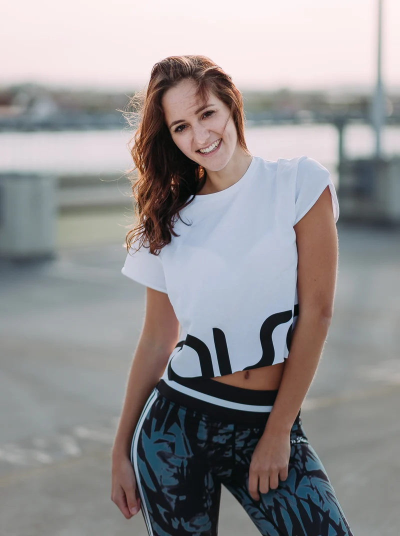 White Cropped Logo Tee