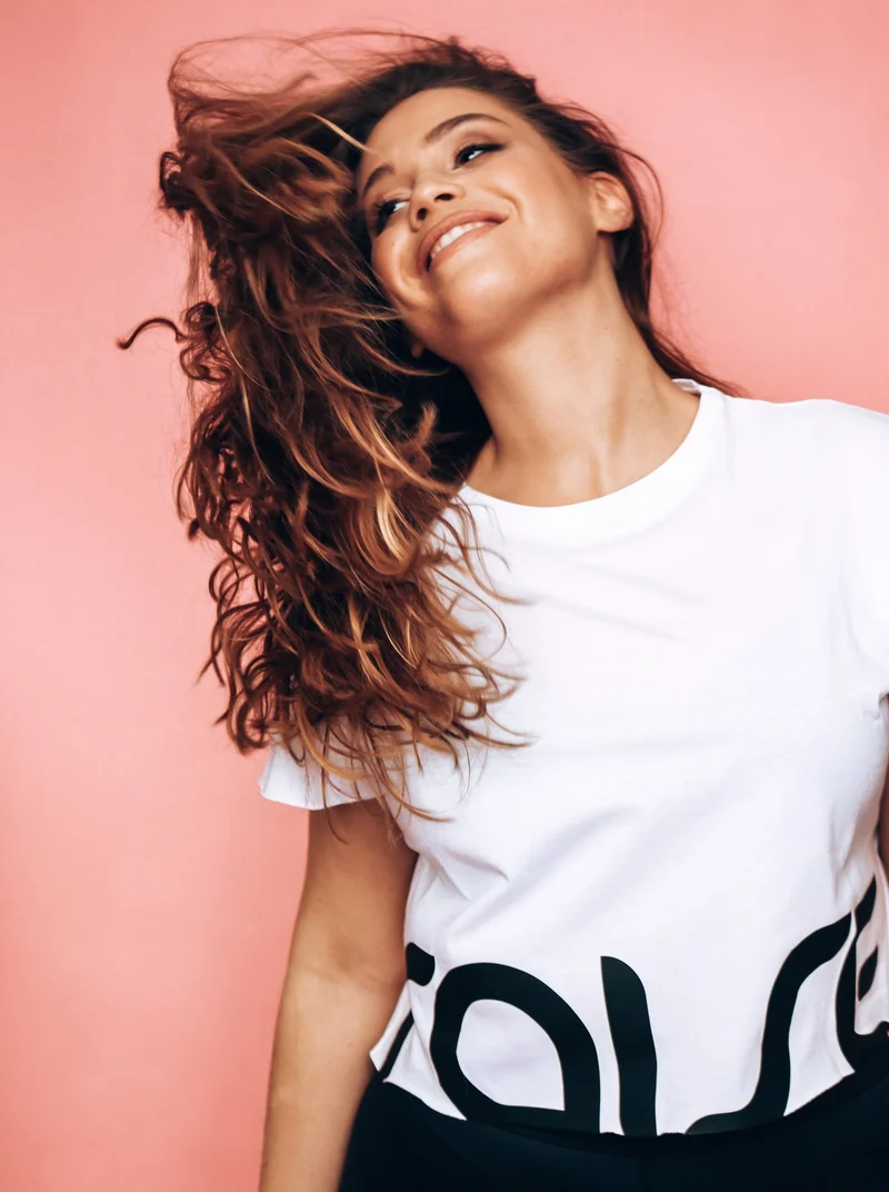 White Cropped Logo Tee