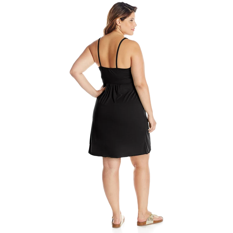 Star Vixen Women's Plus Size Empire Band Surplice Skirt Knit Sundress