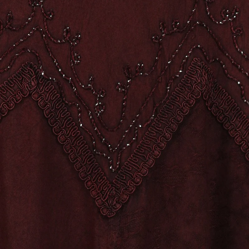 Sakkas Stonewashed Rayon Embroidered Adjustable Spaghetti Straps Long Dress