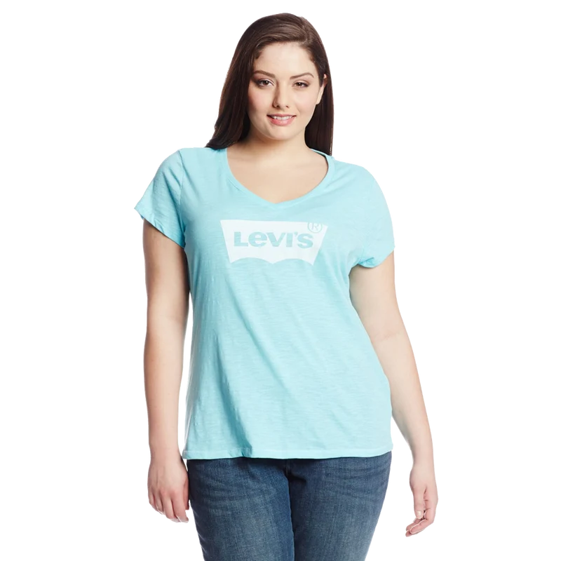Levi's Juniors Plus Size Batwing Slub V Neck Tee