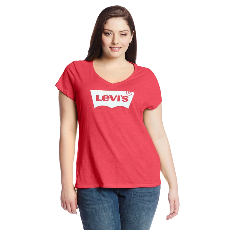 Levi's Juniors Plus Size Batwing Slub V Neck Tee
