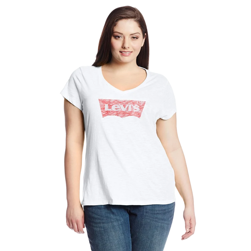 Levi's Juniors Plus Size Batwing Slub V Neck Tee