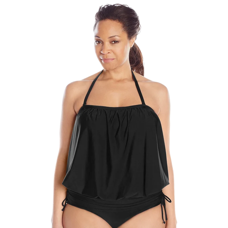 ATHENA Women's Plus Size Finesse Solid Banded Bandini