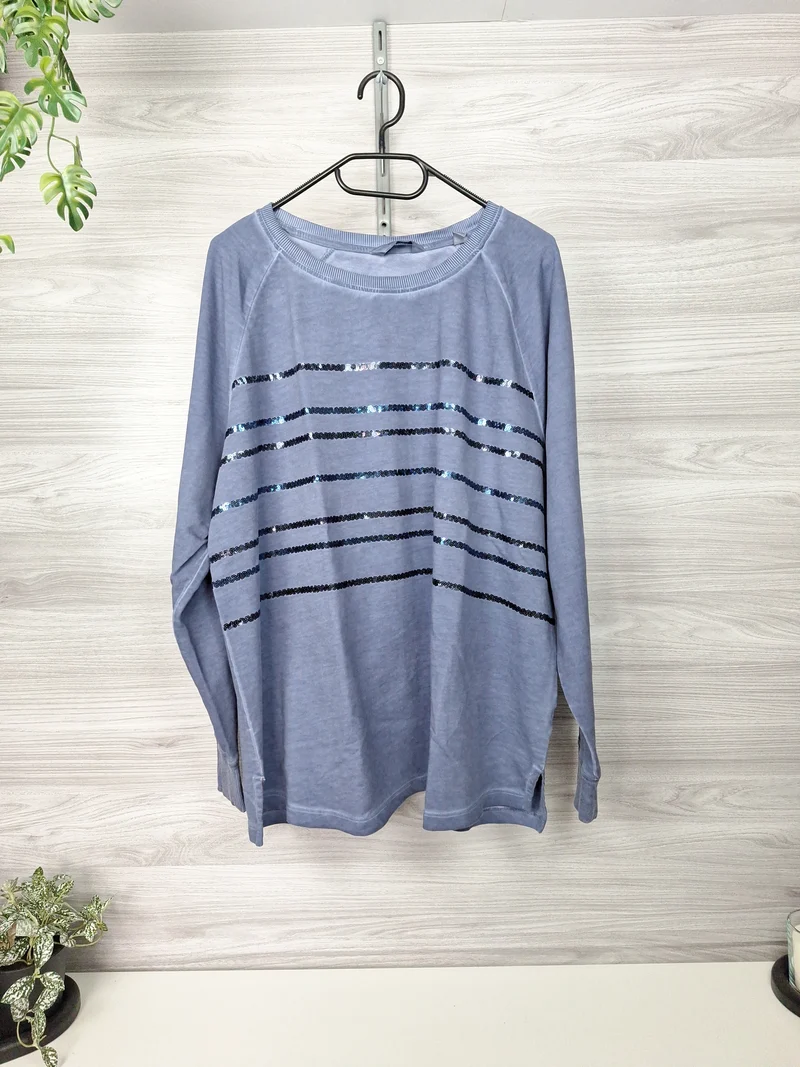 Tchibo Sweatshirt Paillettenstreifen 48/50