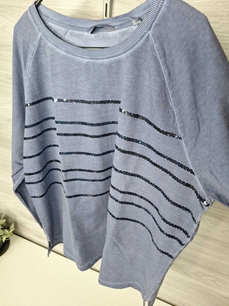 Tchibo Sweatshirt Paillettenstreifen 48/50
