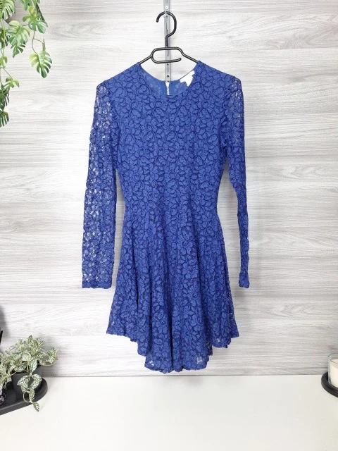H&M Spitzenkleid Vokuhila-Saum 36