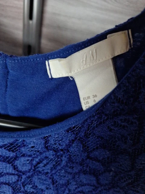 H&M Spitzenkleid Vokuhila-Saum 36
