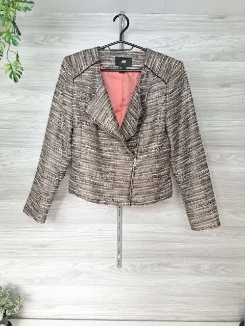 H&M Boucléjacke Glitzerfäden 36
