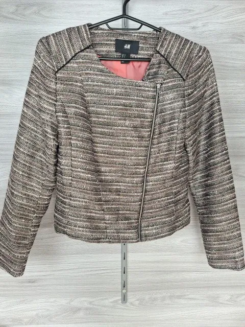 H&M Boucléjacke Glitzerfäden 36