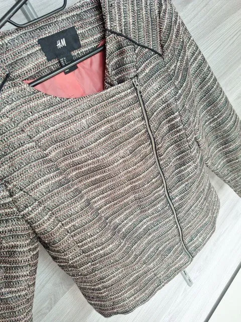 H&M Boucléjacke Glitzerfäden 36
