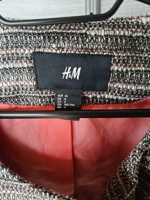 H&M Boucléjacke Glitzerfäden 36