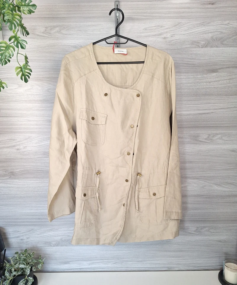 Yessica Leinenjacke Kordelzug 48
